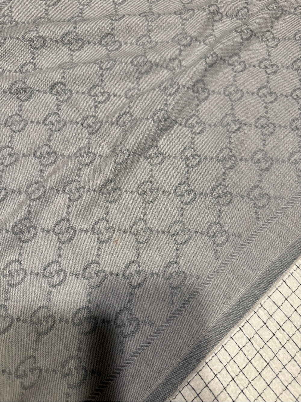 Gucci gray GG monogram scarf